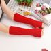 Flat Knit 30cm Mid-Length Sleeves Fluorescent Colorful Knitted Arm Warmers Korean Style Women's Warm Ins High Street_viptrois.com
