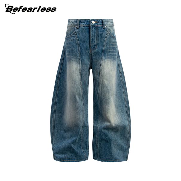 Men's Clothing American Retro Original Denim Scimitar Jeans Loose Drape Wide Leg Pants Sickle Pants Boys Summer Long Pants_viptrois.com