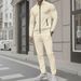 Men's Casual Suits Long Sleeved Pocket Zipper Shirt Jacket Trousers Two Piece Suit Men_viptrois.com