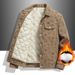 Autumn And Winter New Spring And Autumn Winter Fat Large Size Thickened Lapel Casual Tooling_viptrois.com