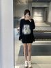 25 High Version New Bear Print Long Sleeve T-Shirt For Men And Women Early Autumn Plus Size Loose Couple Ins Style Top_viptrois.com