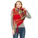 Unisex Loop polyester women's warm plaid scarf with thick coarse beard and coarse fringe_viptrois.com