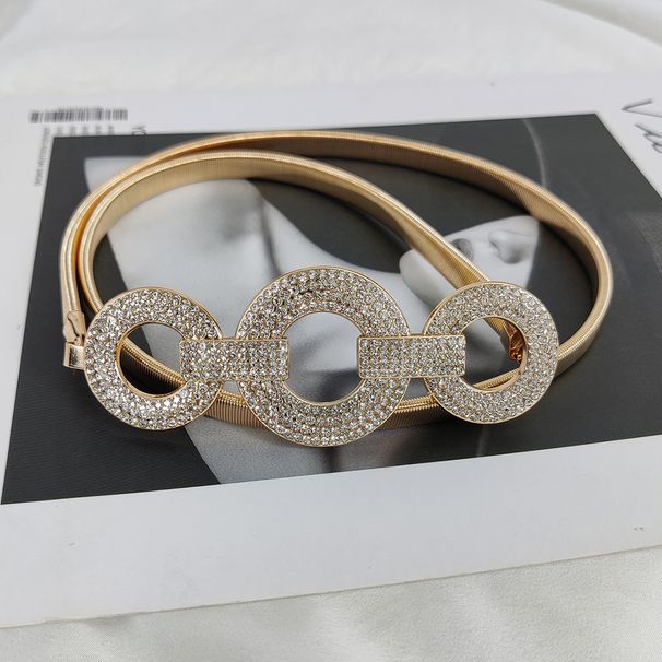 Mode Elastische Gold Kette Gürtel Strass Designer Gürtel Für Frauen Hohe Qualität Luxus Marke Stretch Bund Kleid Metall Riem_viptrois.com
