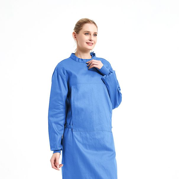 Men's Clothing Surgical Gown Cotton Operating Room Work Clothes Surgeon Surgical Gown Half Wrapped Long Sleeved Reverse Wear Full Isolation Gown_viptrois.com