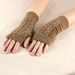 Men's Gloves Winter fingerless gloves women's computer short gloves warm and long gloves Japanese and Korean popular half finger wool flat gloves_viptrois.com