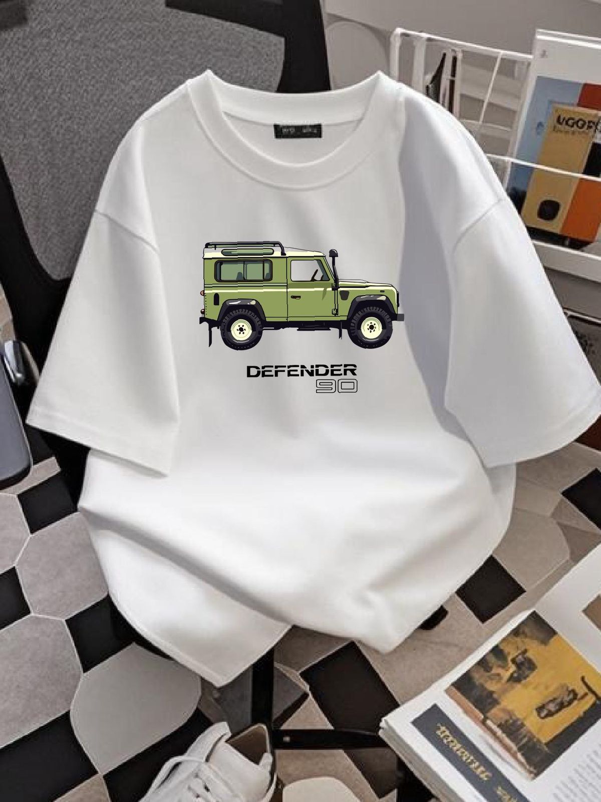LR Defender 90 Inspired Cotton T Shirt Unisex Soft Casual Comfortable Versatile Graphic Stylish Top For Everyday Wear Stretched Designer Clothes_viptrois.com