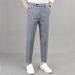 Men's Slim Fit Cropped Trousers Casual Black Business Style Trendy Mature Suit Bottoms_viptrois.com
