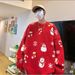 Pure Vintage Santa Claus Sweater For Men Korean Style Loose Knit Cardigan Autumn Versatile Couple Outfit Casual Top_viptrois.com