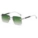 Men's Sunglasses Metal Frame New Style Frameless Diamond Cut Sunglasses Fashionable And High End Simple Sunglasses_viptrois.com