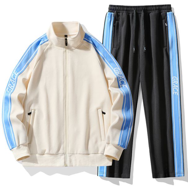 Men's Sets Men's Clothing Couple sports suit Spring and Autumn fashion brand sleeved sweatshirt long pants two-piece running casual sportswear_viptrois.com