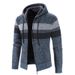 Autumn/Winter New Men's Jacket Loose Plush Casual Thick Hooded Knitted Sweater Thread Clothes For Men_viptrois.com