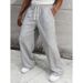 European And American New Men's Solid Color Wide-leg Pants Casual Drawstring Loose Version Sports Straight Pants Trousers_viptrois.com