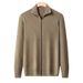 Pure High-end Wool Men's Sweater Cardigan Turn-down Collar Jacket Winter Thickened Warm Solid Color Knitwear Wholesale_viptrois.com