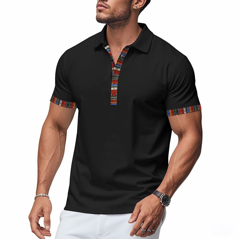 Men's Clothing Men's Polo Shirt Summer New Men's Casual Printed T Shirt Breathable_viptrois.com