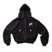 Autumn And Winter Fashion New Street Style Embroidered Zipper Sweater Loose Personality Niche Hip Hop Hoodie_viptrois.com