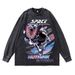 American High Street Hip Hop Oversize Loose Washed Vintage Pure Cotton Crew Neck Sweatshirt 280G Top_viptrois.com