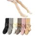 Cross-border Autumn New Korean Cotton Knitted Bow Vertical Strip Pantyhose Girls 5-8 Years Old Children's Socks 3 Base Socks_viptrois.com
