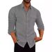 Men's Clothing Shirt Double Pocket Long Sleeved Shirt Casual Vacation Shirt_viptrois.com