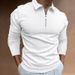 Pulse 2025 New Cross-Border European And American Autumn Winter Zipper Striped Long Sleeve Men's Polo Shirt_viptrois.com