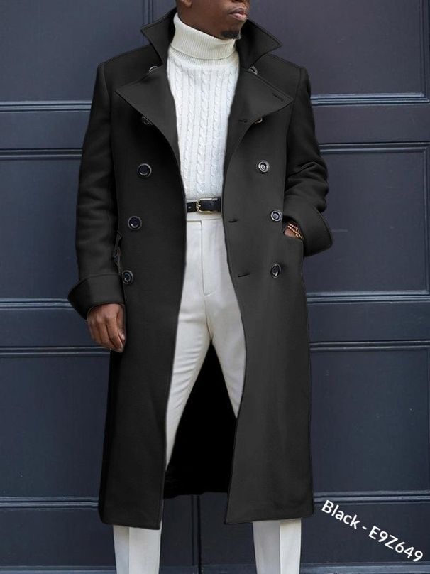 Pulse Cross-Border Foreign Trade New European American Fashion Autumn And Winter British Loose Jacket Mid-Length Trench Coat_viptrois.com