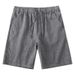Men's Clothing Summer Thin White Cotton And Linen Shorts Solid Color Loose Breathable Elastic Waist Straight Linen Casual Shorts_viptrois.com