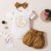 Kids' Clothing Hot Selling Baby Girl Cotton Short Sleeved Tight Romper And Floral Shorts Set_viptrois.com
