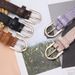 New minimalist buckle fashionable women's belt, light luxury crazy decoration jeans, stone pattern candy color thin belt_viptrois.com