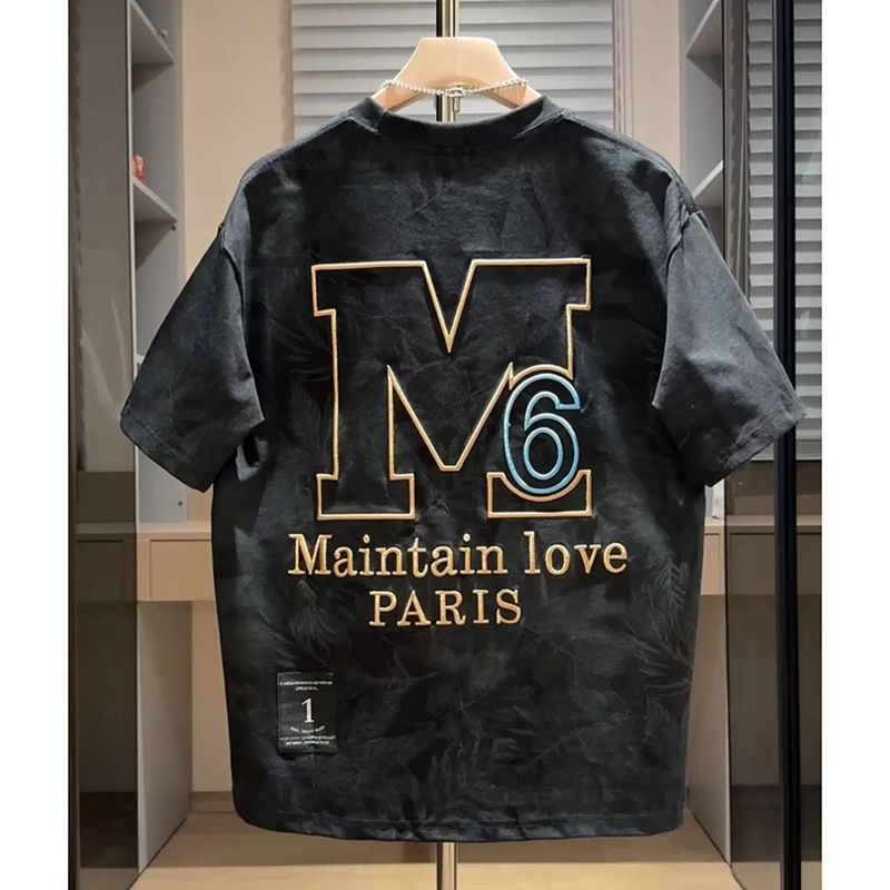 Streetwear Bad Boy Embroidery T-Shirt – Oversized Men's Graphic Tee With Edgy Print (M-3XL, Black/White/Beige)_viptrois.com