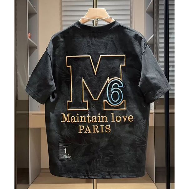 Streetwear Bad Boy Embroidery T-Shirt – Oversized Men's Graphic Tee With Edgy Print (M-3XL, Black/White/Beige)_viptrois.com