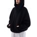 Heavyweight Double-Zip Fleece Hoodie – Oversized Streetwear Pullover With 3D Graphic (M-3XL, Ash Grey/Black)_viptrois.com