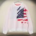 Men's Clothing Sweater Autumn Loose Fit Ripped Crew Neck Long Sleeve American Flag Jacquard Sweater - Distressed Oversized Pullover (Pink)_viptrois.com