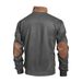 Men's Clothing Zip Up Jacket Zip-Up Half-Sleeve Hoodie – Stylish Color-Block Stand Collar Pullover For Casual & Outdoor Wear (S-3XL, Green/Gray)_viptrois.com