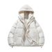 Men's Winter Fashion Hooded Fleece Lined Jacket, Casual Unisex Oversized Coat With Contrast Design, Warm Two-Tone Layered Look For Cold Weather_viptrois.com
