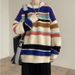 New sweaters for autumn and winter, knitted jackets for men and couples, lazy and loose striped base shirts for teenagers_viptrois.com