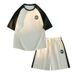 2025 Casual Sports Suit Summer Trendy Brand Tie Dye Ice Silk T-Shirt Men's Youth Short Sleeved Shorts Paired With One_viptrois.com