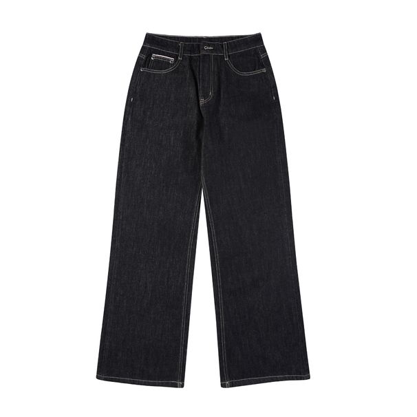 Men's Clothing & Archer0603 & Fleece Lined Thick Retro Raw Denim Black Jeans Wide Straight Leg Pants Loose, Versatile, Colorfast_viptrois.com