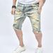 Man's clothing Men's five slim slim feet shaved denim pants Fashion youth ripped shorts jeans_viptrois.com