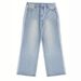 Vintage Baggy Straight Leg Jeans For Men - Retro Streetwear Denim Pants With Stripes, High Waist, Loose Fit, Washed Blue & Black (S-XXL)_viptrois.com