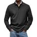 Men's Classic Long Sleeve Polo Shirt - Breathable Polyester, Comfort Fit, Versatile For Casual & Work_viptrois.com