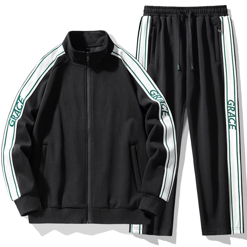 Men's Clothing Couple sports suit spring and autumn trendy long sleeved sweater trousers two piece running casual sportswear live_viptrois.com