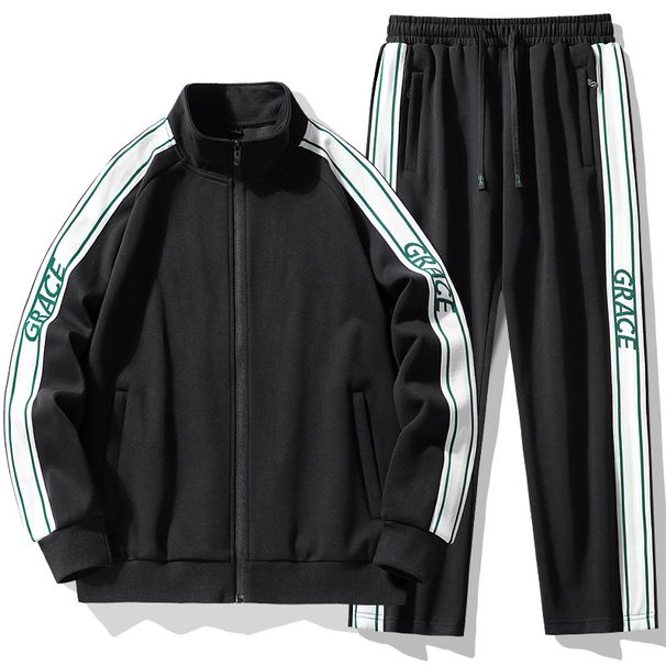 Men's Clothing Couple sports suit spring and autumn trendy long sleeved sweater trousers two piece running casual sportswear live_viptrois.com