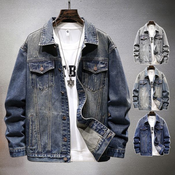 Men's Clothing New Men's Jackets Spring And Autumn Trendy Retro Versatile European And American Simple Fit Denim Jackets For Men_viptrois.com