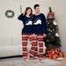 Christmas tree Bear alphabet stripes Christmas family dress printed home wear pajamas_viptrois.com