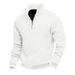 Men's Heavyweight Jacquard Long Sleeve Collared Zipper Sweatshirt Casual Loose Fit Autumn/Winter American Retro Style_viptrois.com