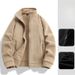 Fleece Jacket Men's Austrian Fleece Jacket Jacket Winter Double-sided Fleece Thickened Sweater Loose Versatile Jacket_viptrois.com