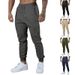 Men's Clothing Casual Jogger Pants Lightweight Breathable Drawstring Trousers For Gym, Travel Daily Wear Straight Leg, Mid-Rise, Quick-Dry Blend_viptrois.com