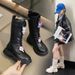 Kids Shoes Girls Boots Children's Boots New Plus Velvet Medium And Large Children's Long Boots Two Cotton High Boots All Match Leather Boots_viptrois.com