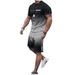 Summer 3D Print Men's Fashion Trend Cool Short Sleeve T-Shirt And Shorts Set European And American Style Hot Selling Version_viptrois.com
