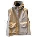 Men's Korean Style Hooded Vest Jacket – Lightweight Zipper Outerwear For Spring & Autumn_viptrois.com