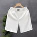 Men's Clothing White Shorts Men's Trendy Brand Summer Outerwear Shorts Men's Fashion Casual Sports Mid Length Pants_viptrois.com